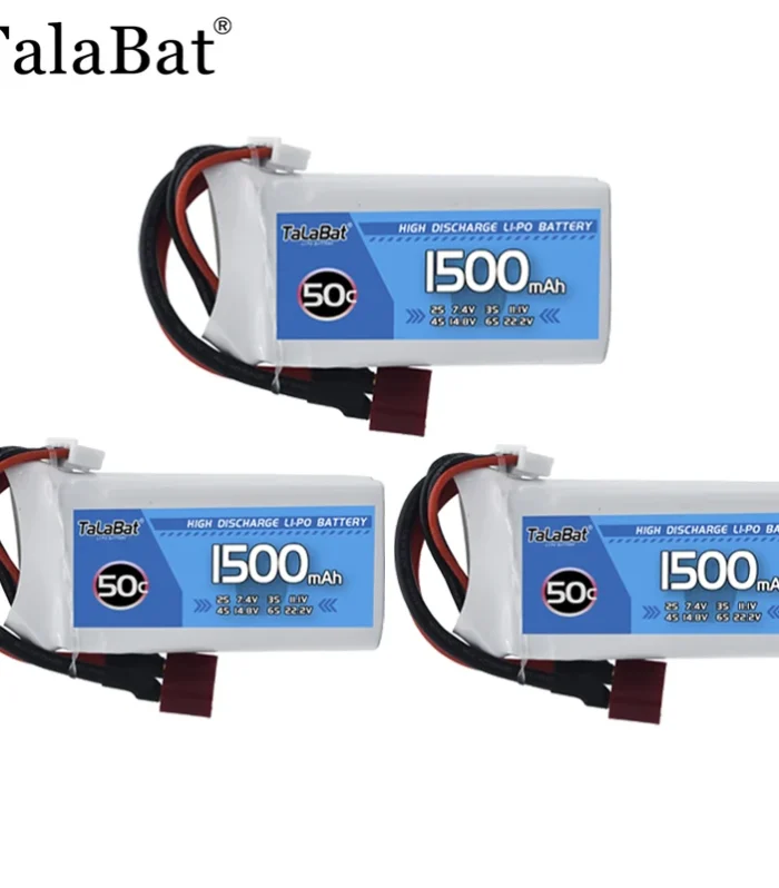 TalaBat 3Pcs 11.1V 1500mAh 50C Lipo Battery for RC Drones
