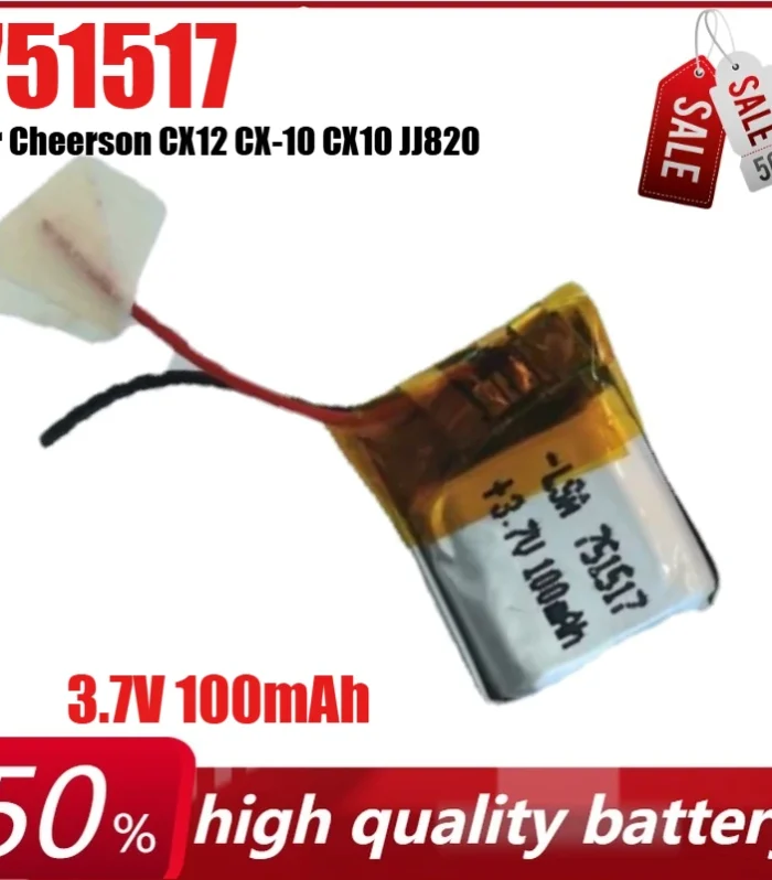 3.7V 100mAh Li-ion Battery for Cheerson CX12 CX-10 Drones & RC Toys