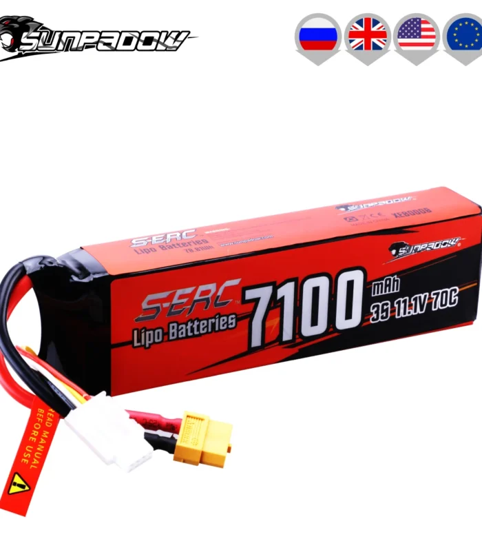 SUNPADOW 7100mAh 3S 11.1V 70C Lipo Battery w/ XT60 Connector